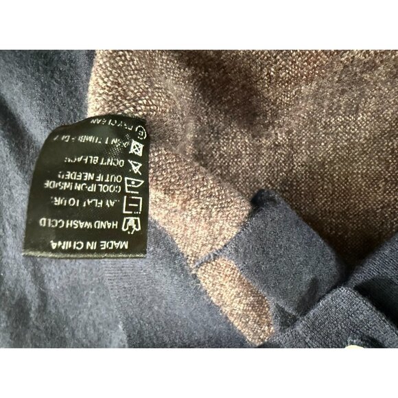 Todd Snyder Merino full placket polo cardigan sz M color striped navy mspr 248 - Picture 3 of 5